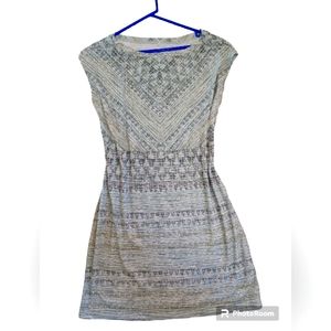 PrAna Sanna Seaside Arrowhead Cap Sleeve Blues Grey & Green Dress